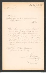 k.k. naturhistorisches Hofmuseum, Intendanzakten 1885-1896 (Hauer), Aktenzahl Z.415/1887, Seite 1